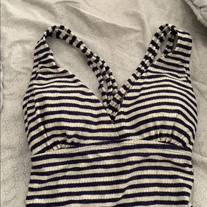 Navy/cream one piece suit